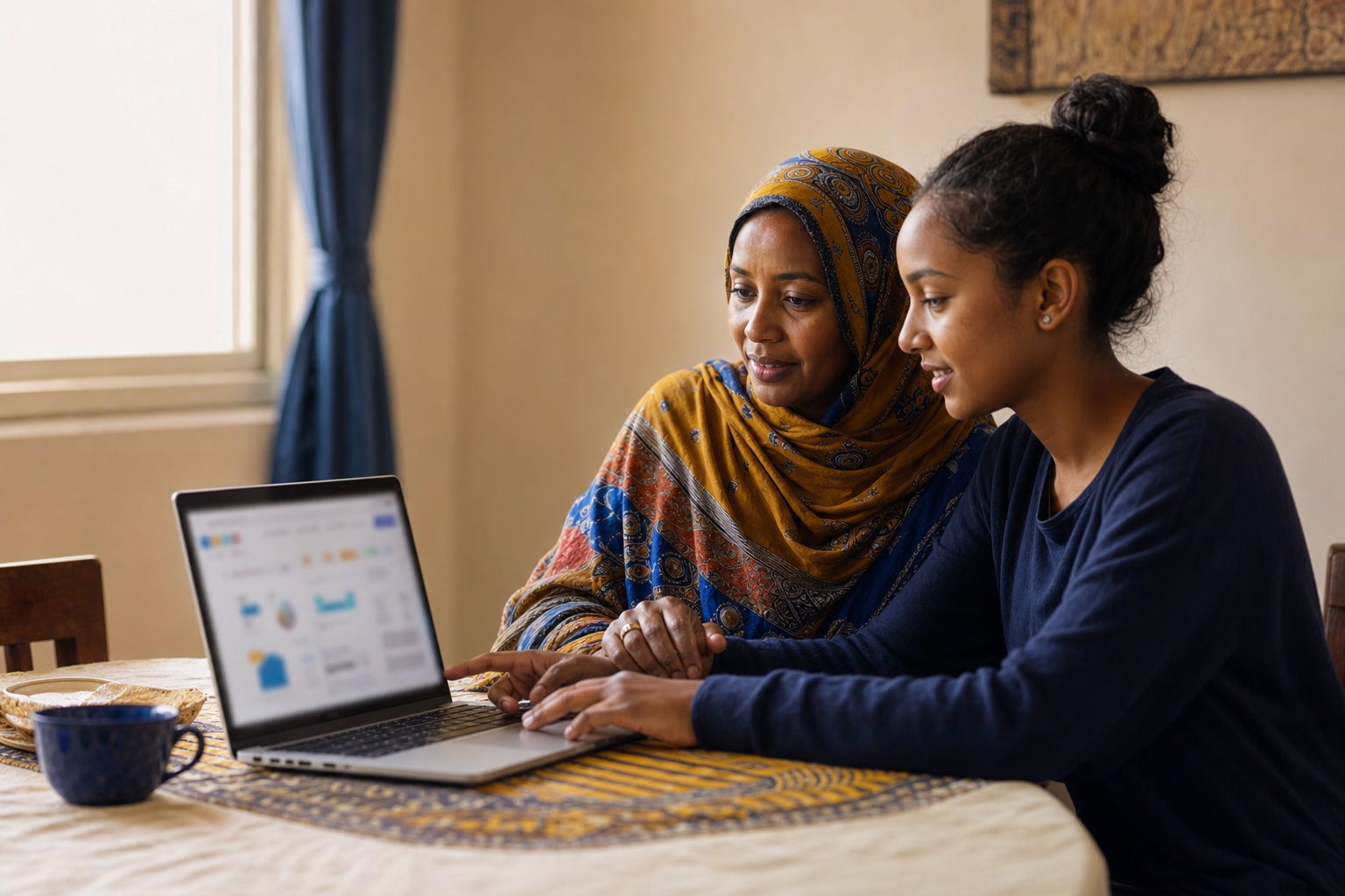 أسرة سودانية تتابع رحلة التعلم