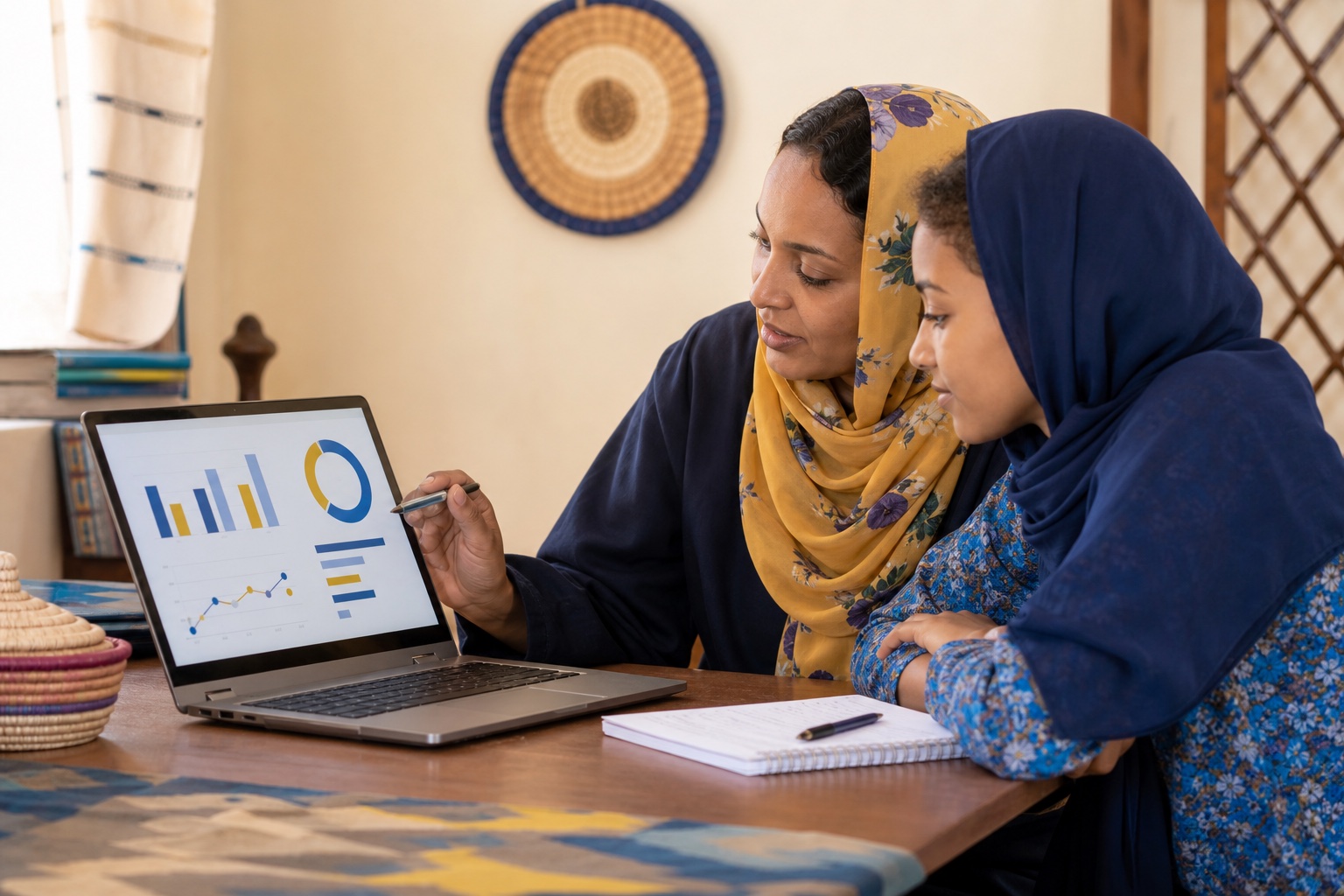 أسرة سودانية تراجع تقدم الطالب